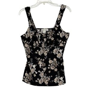 Whitehouse Blackmarket Floral Milkmaid Crop Top S Beach Coquette Cottagecore Y2K